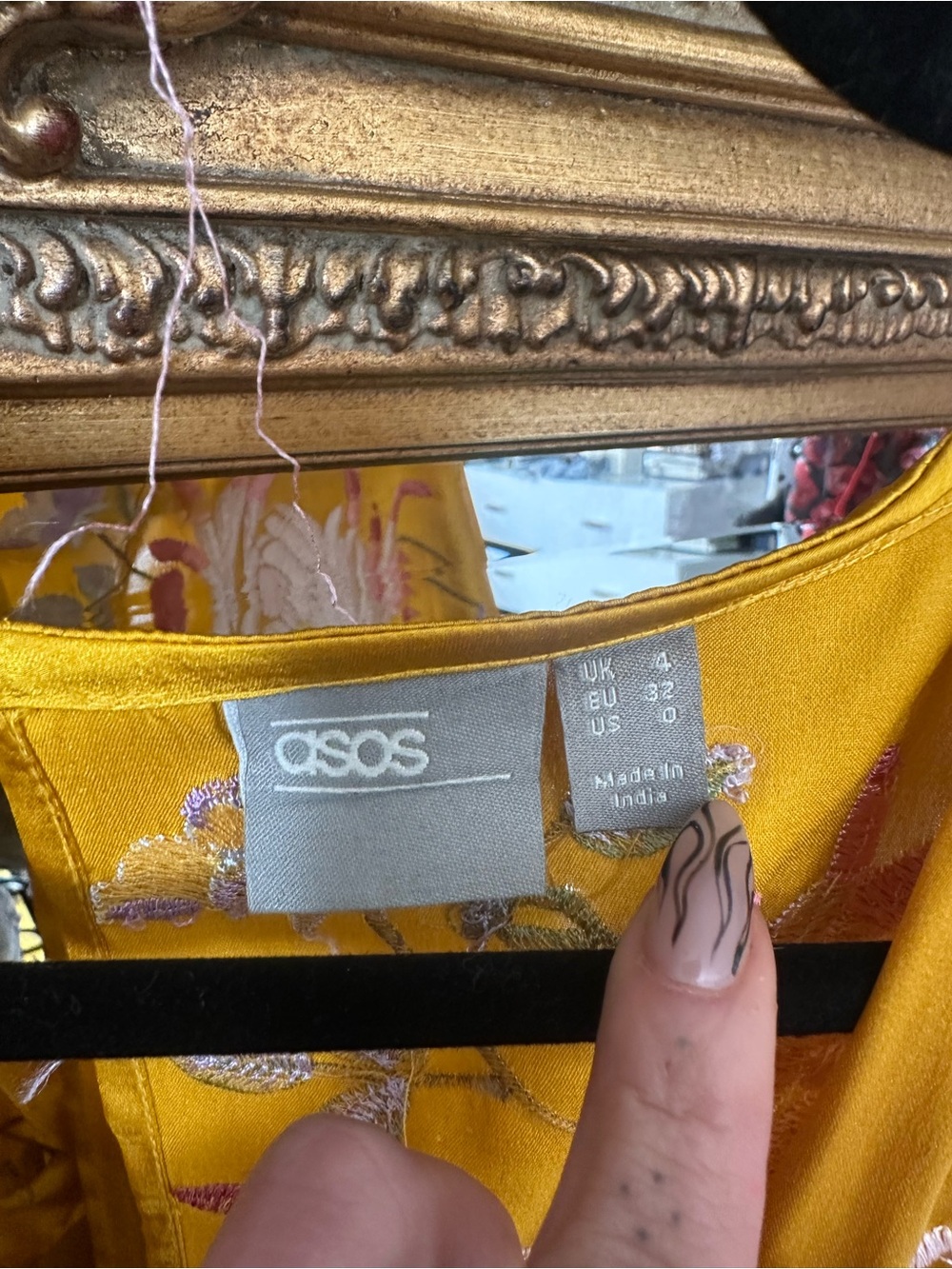 ASOS Marigold Silk Dress w/ Embroidery - Picture 4 of 7